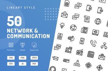 Network & Communication Line Icons