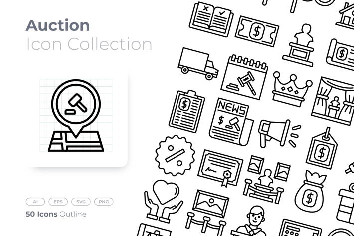 Auction Outline Icon