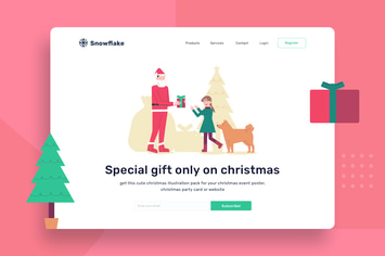 Santa claus with the gifts to kids Illustration
