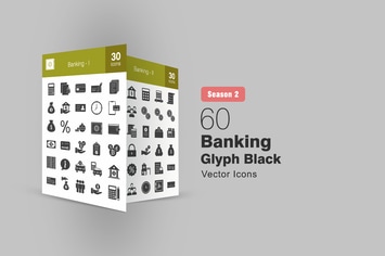 60 Banking Glyph Icons Season II