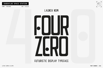 Four Zero Futuristic Typeface