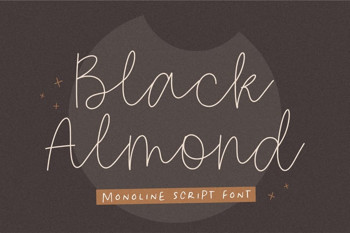 Black Almond - Monoline Script Logo Font