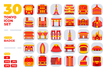 Tokyo Icon Set (Badge)
