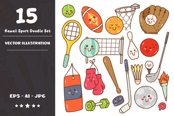 Kawaii Sport Doodle Set