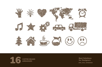 Coffee Beans Arranged Illustration