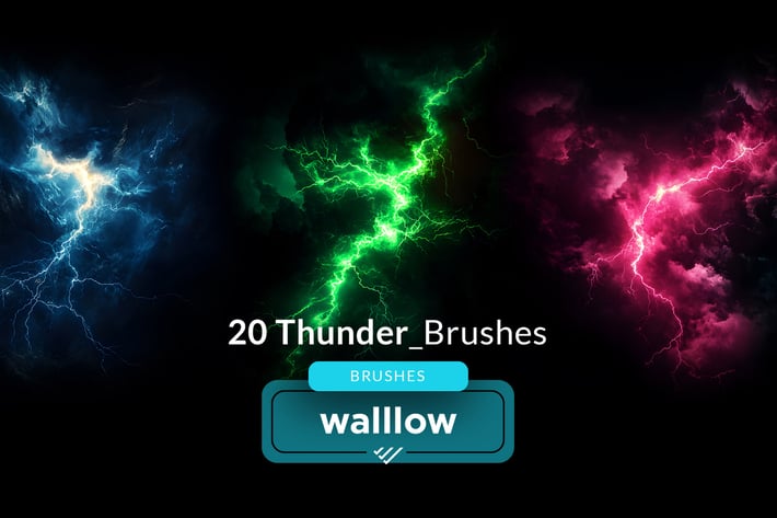 Thunder Lightning Effects Photoshop Brushes 