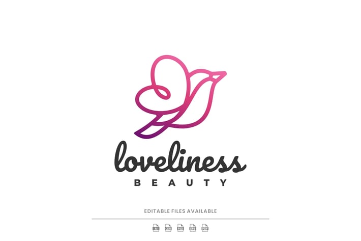 Bird Love Line Art Logo