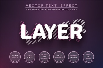 3D layer- editable text effect,  font style