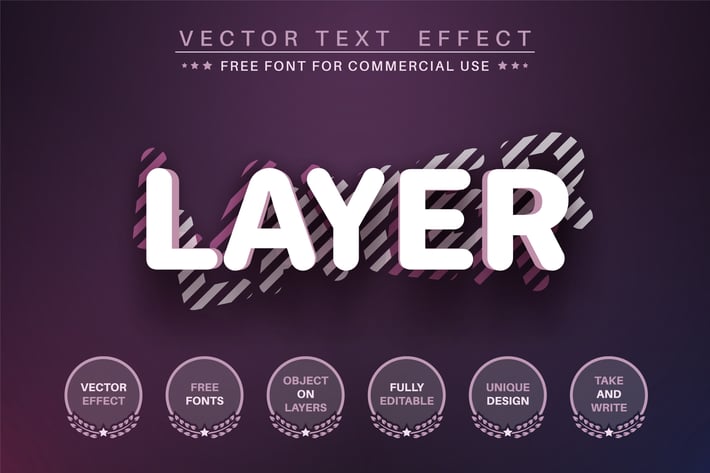 3D layer- editable text effect,  font style