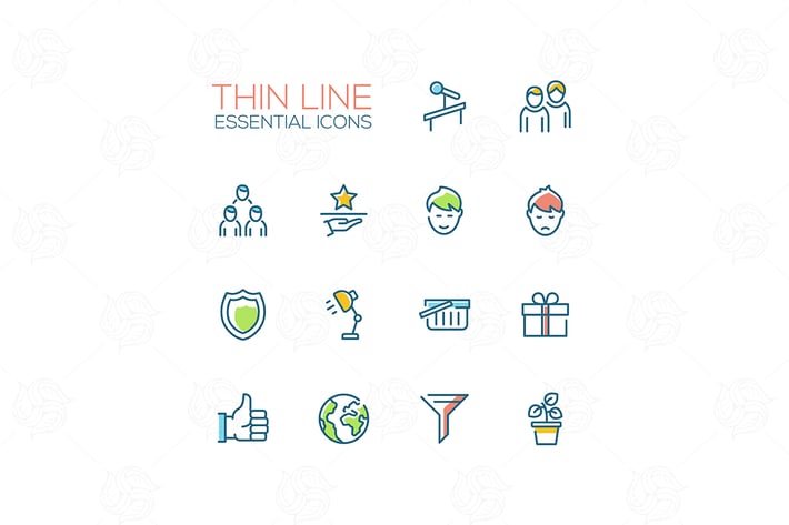 Business - Thin Single Line Icons Set