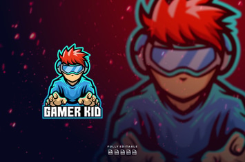 Gamer Kid Mascot Logo
