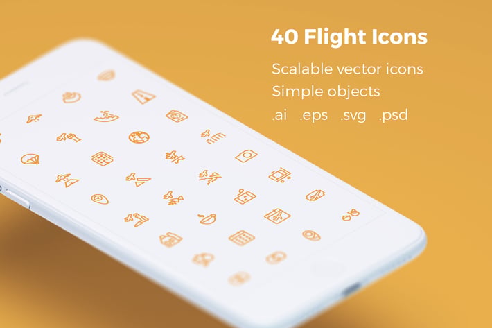Book Your Flight - Vector Icons