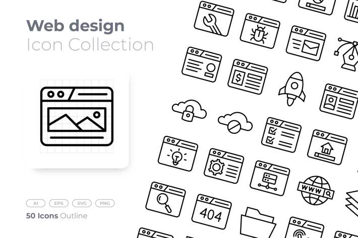 Web Design Outline Icon