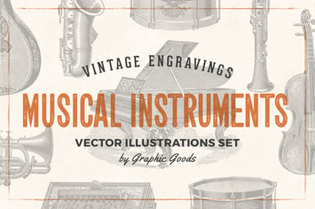 Musical Instruments - Engraving Illustration Set