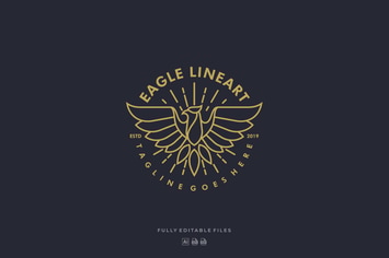 Eagle Line Art Badge Logo