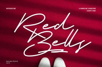 Red Bells Monoline Signature Script Font