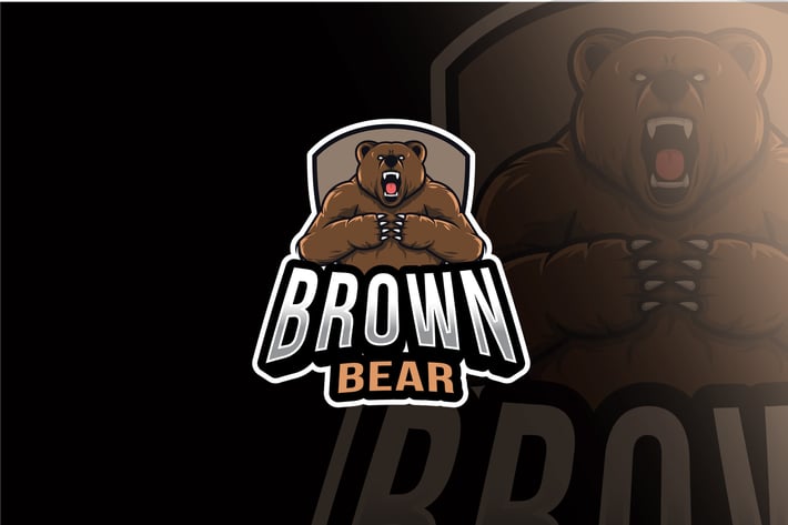 Brown Bear Esport Logo Template