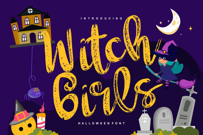 Witch girls | Script Halloween Font 