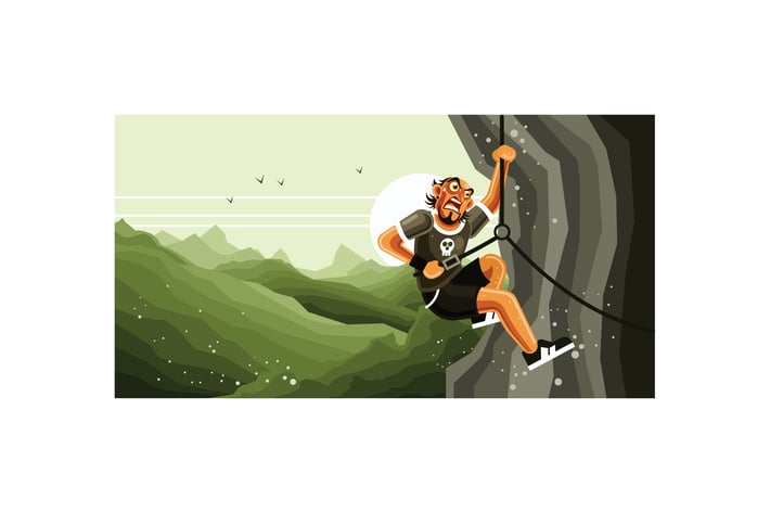 Rock Climber Vector Graphics Illustration 