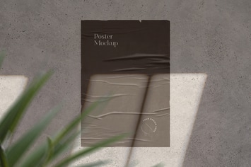 Worn Poster Mockup with Shadow Overlay