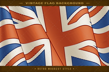 Vintage Flag Of United Kingdom. Closeup Background