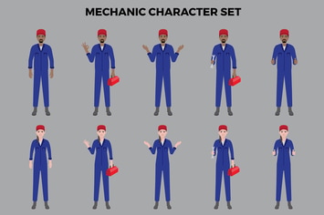 Mechanic Character Set – Illustrations