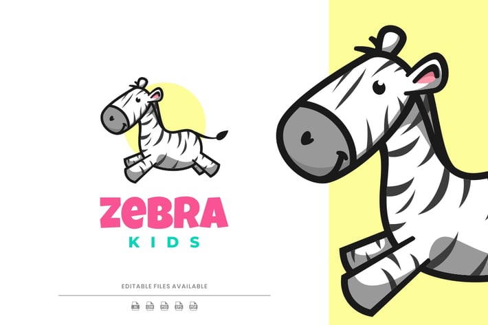 Zebra Cartoon Logo