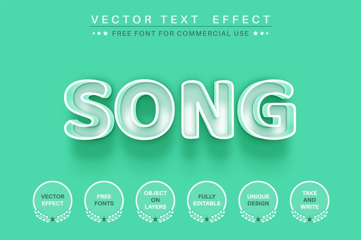 Modern outline - editable text effect,  font style