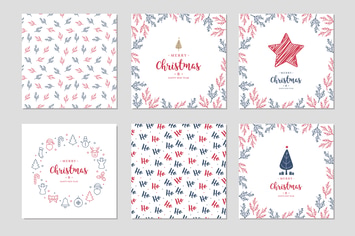 Christmas Card Set Vector vol.2