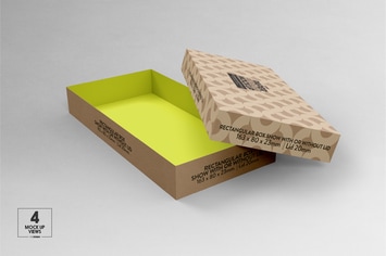 Small Rectangular paper Box & Lid Mockup