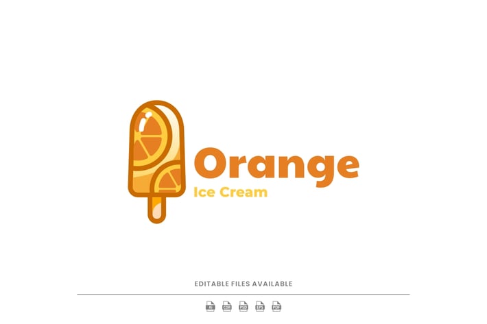 Ice Cream Orange Simple Logo