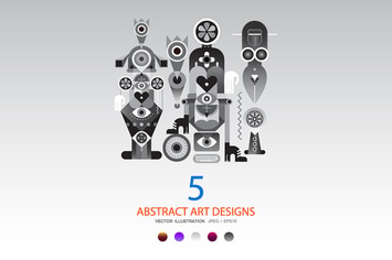 5 options of a Modern Abstract Art Design
