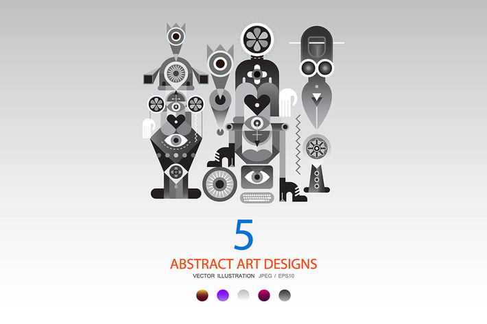 5 options of a Modern Abstract Art Design