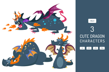 Cute Dragon Characters Vol.11
