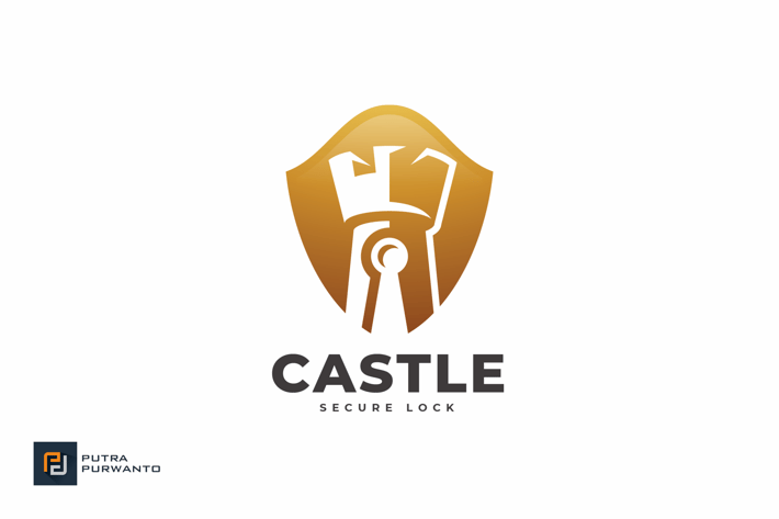 Castle Secure Lock - Logo Template