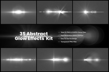 35 Custom Light Glow Effect & Lens Flare kit V-1