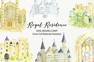 Watercolor Royal Residence Illustration 