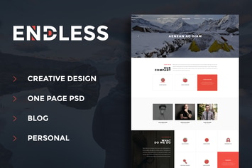 Endless - One Page Personal Blog PSD