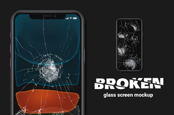 Broken Glass Screen Mockup