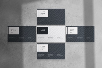 Modern Business Card Mockup with Shadow Overlay