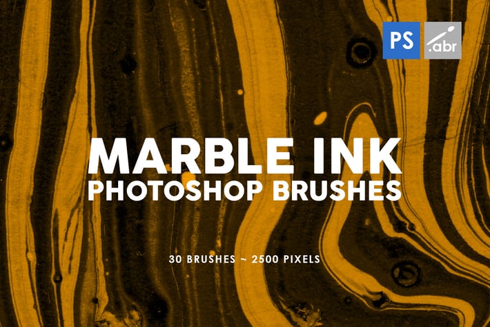 30 Marble Ink Photoshop Brushes Vol. 2
