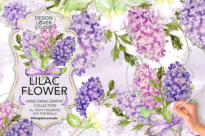 Watercolor LILAC design