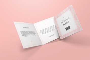 Square Greeting Card / Invitation Mockups