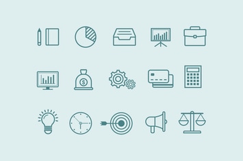 15 Thin Line Business Icons