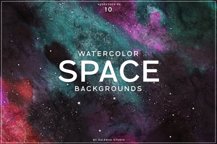 10 Watercolor Space Backgrounds