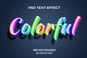 3d colorful text effect