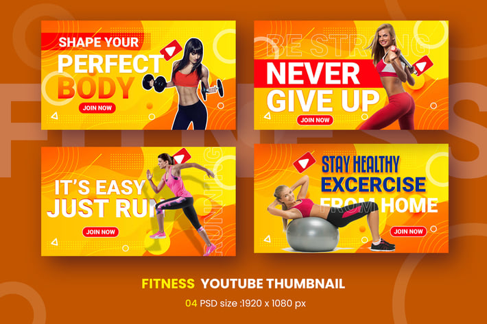 Excited Fitness Youtube Thumbnail Template
