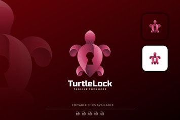 Turtle Lock Gradient Logo