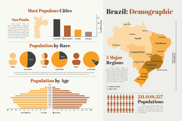 Brazil Map - Geographic infographic templates