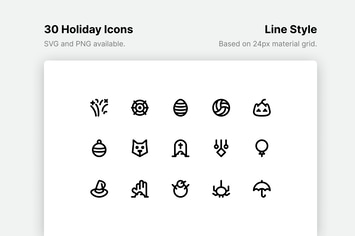Holiday Line Icons